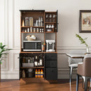 71 Inch Kitchen Pantry with 3 Storage Cabinet and 3 Deep Drawers by LJGDeals