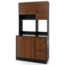 71 Inch Kitchen Pantry with 3 Storage Cabinet and 3 Deep Drawers by LJGDeals