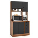 71 Inch Kitchen Pantry with 3 Storage Cabinet and 3 Deep Drawers by LJGDeals