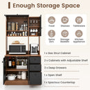 71 Inch Kitchen Pantry with 3 Storage Cabinet and 3 Deep Drawers by LJGDeals