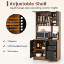 71 Inch Kitchen Pantry with 3 Storage Cabinet and 3 Deep Drawers by LJGDeals