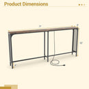 71 Inch Narrow Console Table with Power Outlet for Small Space by LJGDeals
