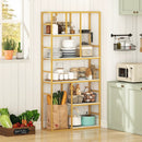 71 Inch Tall Bookshelf Metal Frame 5-Tier Geometric Bookcase-White & Golden by LJGDeals