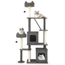 71 Inch Tall Cat Tree Multi-Level Large Cat Tower with Scratching Posts-Grey by LJGDeals