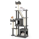 71 Inch Tall Cat Tree Multi-Level Large Cat Tower with Scratching Posts-Grey by LJGDeals
