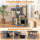 71 Inch Tall Cat Tree Multi-Level Large Cat Tower with Scratching Posts-Grey by LJGDeals