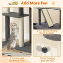 71 Inch Tall Cat Tree Multi-Level Large Cat Tower with Scratching Posts-Grey by LJGDeals