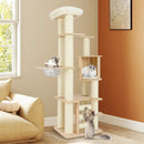 71 Inch Tall Cat Tree Wooden Cat Tower with Cozy Perch Condo Space Capsule-Natural by LJGDeals