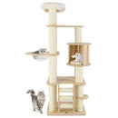 71 Inch Tall Cat Tree Wooden Cat Tower with Cozy Perch Condo Space Capsule-Natural by LJGDeals