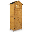70 Inch Tall Garden Tool Storage Cabinet with Lockable Doors and Foldable Table by LJGDeals