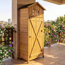 70 Inch Tall Garden Tool Storage Cabinet with Lockable Doors and Foldable Table by LJGDeals