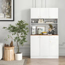 71 Inch Tall Pantry Cabinet with Outlets for Dining Room-White by LJGDeals
