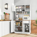 71 Inch Tall Pantry Cabinet with Outlets for Dining Room-White by LJGDeals