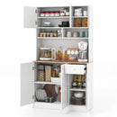 71 Inch Tall Pantry Cabinet with Outlets for Dining Room-White by LJGDeals