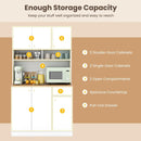 71 Inch Tall Pantry Cabinet with Outlets for Dining Room-White by LJGDeals