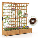 71 Inches Large Wooden Planter Container with Trellis and Hanging Roof-Orange by LJGDeals