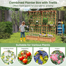 71 Inches Large Wooden Planter Container with Trellis and Hanging Roof-Orange by LJGDeals