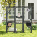 71 Inches Tall Outdoor Wooden Cat House with Weatherproof Asphalt Roof-Gray by DirectDeals