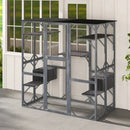 71 Inches Tall Outdoor Wooden Cat House with Weatherproof Asphalt Roof-Gray by DirectDeals