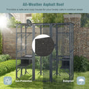 71 Inches Tall Outdoor Wooden Cat House with Weatherproof Asphalt Roof-Gray by DirectDeals