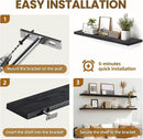Floating Wall Shelves 2-Pack - 36-Inch Rustic Black Wooden Shelves for Storage and Décor, Easy Installation for Living Room, Bedroom, and Kitchen by CozyNest Decor