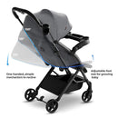 Mompush Lithe V2 Lightweight Travel Stroller, Compact Foldable Baby Stroller with Travel Bag, One-Hand Fold Stroller, Snack Tray, Mechanical Recline Seat, Airplane-Ready, UPF 50+ Canopy & Rain Cover by TinyTreasures Baby Boutique