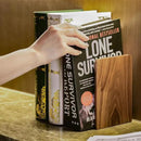 Large Bookend Hold Heavy Books- 7x4x5in 2 Pack Wood Bookends for Heavy Books Heavy Duty Walnut Book Ends for Men Wood Bookends for Office Desk Non-Skid by CozyNest Decor