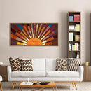 IARTTOP Extra Large Boho Sun Wood Wall Art for Living Room Wooden 3D Framed Abstract Sun Rising on the Horizon Geometric Wall Decor Mid century Sunshine Artwork Home Bedroom Office20 * 40 Inch by CozyNest Decor