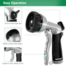RESTMO Garden Hose Nozzle, Heavy Duty Metal Water Nozzle with 7 Adjustable Spray Patterns, High Pressure Hand Sprayer with Flow Control, for Watering Plants & Lawns, Washing Cars & Pets, Black by GreenHaven Gardens