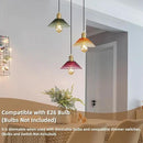 Glass Ceiling Chandelier,3-Light Colorful Hanging Pendant Light,Mid Century Modern Glass Pendant Light Fixture for Dining Room, Hallway, Living Room,Farmhouse,Kitchen Island by CozyNest Decor