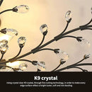 Ganeed Crystal Chandeliers,Vintage K9 Clear LED Ceiling Lighting,Edison Pendant Light Flush Mounted Fixture with 4 Light for Living Room Dinning Room Restaurant Porch Hallway (Black) by CozyNest Decor