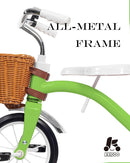 KRIDDO Classic All Metal Toddler Trike, Gift for Boys and Girls Ages 2 to 4 Year Old, Tricycle for 1 to 3 Year Olds, Sturdy Rear Deck, Deluxe Steer and Ergonomics Grip, Indoor and Outdoor, Green by TinyTreasures Baby Boutique