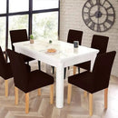 JQinHome 6 Pcs Dining Chair Slipcover,High Stretch Removable Washable Chair Seat Protector Cover for Home Party Hotel Wedding Ceremony (Pack of 6, Coffee) by CozyNest Decor