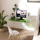 Acrylic Desk, Modern Study Table for HomeOffice-Extended Surface Multi-Purpose Console & EntrywayTable, Sturdy Lightweight Design (42.5-inch, Green) by CozyNest Decor