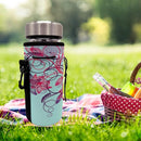 Neoprene Sleeve Bottle Carrier, Portable Insulator Cover - Drawstring Insulator for 18/20 Oz Water Bottle (Flower) by TinyTreasures Baby Boutique