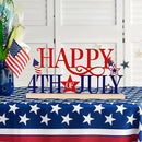 COCHIE Metal Happy 4th of July Sign, Red Blue and White Decorations for Home, Office, Shelf, Mantel, Indoor, Fouth of July Decoration, Patriotic Star Decor (Independence Day) by CozyNest Decor