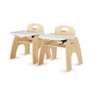 Foundations Easy Serve Low Wood Feeding Chairs Multipack, Adjustable Harness, Removable Dishwasher Safe Tray, No-Tip Base, Stackable Toddler Chairs, 2 Pack (11 inch) by TinyTreasures Baby Boutique