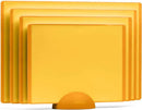 SMIRLY Plastic Cutting Board Set with Holder 4 Pieces, Non-Slip Dishwasher Safe Chopping Boards for Kitchen, Yellow by CozyNest Decor