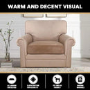 PrinceDeco Stretch Velvet Couch Cushion Cover,Soft Cushion Slipcover for Chair Cushion Furniture Protector Seat Cushion Sofa Cover Width Up to 29.5", Camel by CozyNest Decor