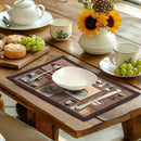 Coffee Theme Placemats Set of 4 Farmhouse Style Brown Linen Fabric Table Mat 12x18 Inch Washable Heat Resistant Non-Slip Place Mats for Home Party Kitchen Dining Decor by CozyNest Decor