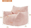 Giant Bean Bag Chairs for Adults with Filling Plush Fluffy Bean Bag Chairs for Teens with Armrests Comfy BeanBag Lazy Couch Sofa Chair for Bedroom Living Room Reading by CozyNest Decor