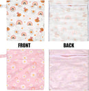 2pcs Cloth Diaper Wet Dry Bags, Waterproof Reusable Wet Bag with 2 Zipper Pockets & Handle, Washable Laundry Bags for Baby Adult Clothes Travel Beach Pool Daycare Yoga Gym Exercise Swimsuits, by TinyTreasures Baby Boutique