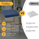 Outdoor Sunbrella Square Corner Seat Cushion, 19"x19"x3", Set of 4, Non Slip Seat Cushion Pads with Removable Cover for Patio Furniture, Garden Yard Lawn, Specrtum Indigo by GreenHaven Gardens