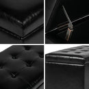 Asense Storage Ottoman Bench, Faux Leather Upholstered End of Bed Bench with Safety Hinge Wooden Legs, for Entryway Bedroom (Black, 33.3") by CozyNest Decor