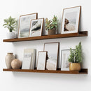 Picture Ledge Shelf, Floating Shelves Set of 2, Solid Pine Wood 55'' Long Large Nursery Book Shelves for Toys Storage, Kids Bookshelf for Living Room Bedroom Decor Books Photo Frames, Walnut by TinyTreasures Baby Boutique