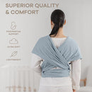 Comfy Cubs Baby Wrap Carrier - Soft & Secure Fit Cotton Blend Baby Carrier Newborn to Toddler - Hands-Free & Lightweight Infant Wrap - Adjustable, One Size Fits All Toddler Sling - Pacific Blue by TinyTreasures Baby Boutique
