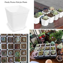 OJYUDD 3inch White Square Plastic Pots with Saucer, Drainage Hole, 24 Pcs, for Flower/Plant, Home,Company,Office and Garden(White) by GreenHaven Gardens