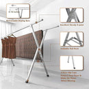 JAUREE Clothes Drying Rack 2 Tiers, Heavy Duty Drying Rack Clothing Folding Indoor Outdoor, Stainless Steel Laundry Drying Rack, Foldable Garment Rack with 20 Windproof Hooks (84 Inches) by CozyNest Decor