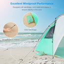 WolfWise Pop Up XL Beach Tent 99" Wide for 4-6 Person UPF 50+ Portable Instant Sun Shelter Canopy Umbrella with Extended Zippered Porch by TinyTreasures Baby Boutique