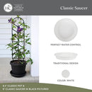 The HC Companies Flower Pot Saucers - Plastic Plant Saucer for Outdoors & Indoors - Traditional Design Plant Pot Trays for Water Drainage - Durable & Stylish Round Plant Tray (14-inch White) by GreenHaven Gardens